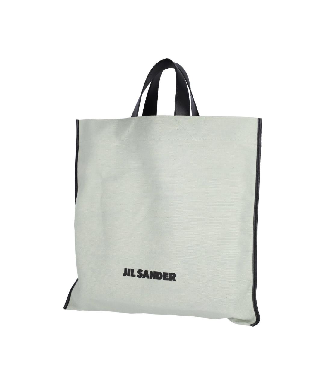 JIL SANDER Белая тканевая сумка тоут, фото 2