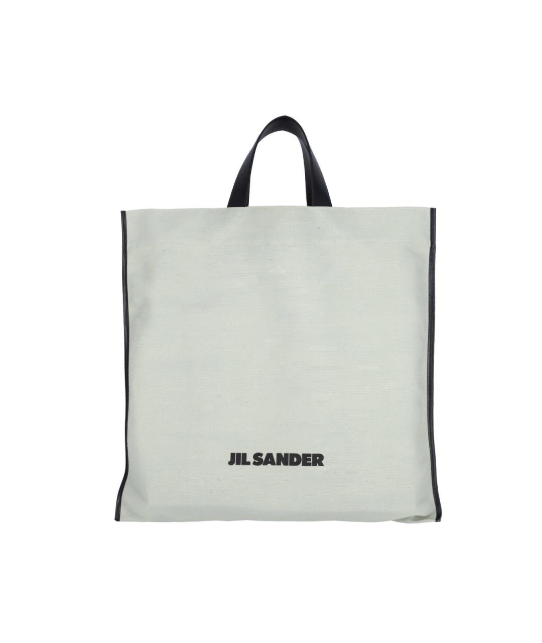 JIL SANDER Белая тканевая сумка тоут, фото 1