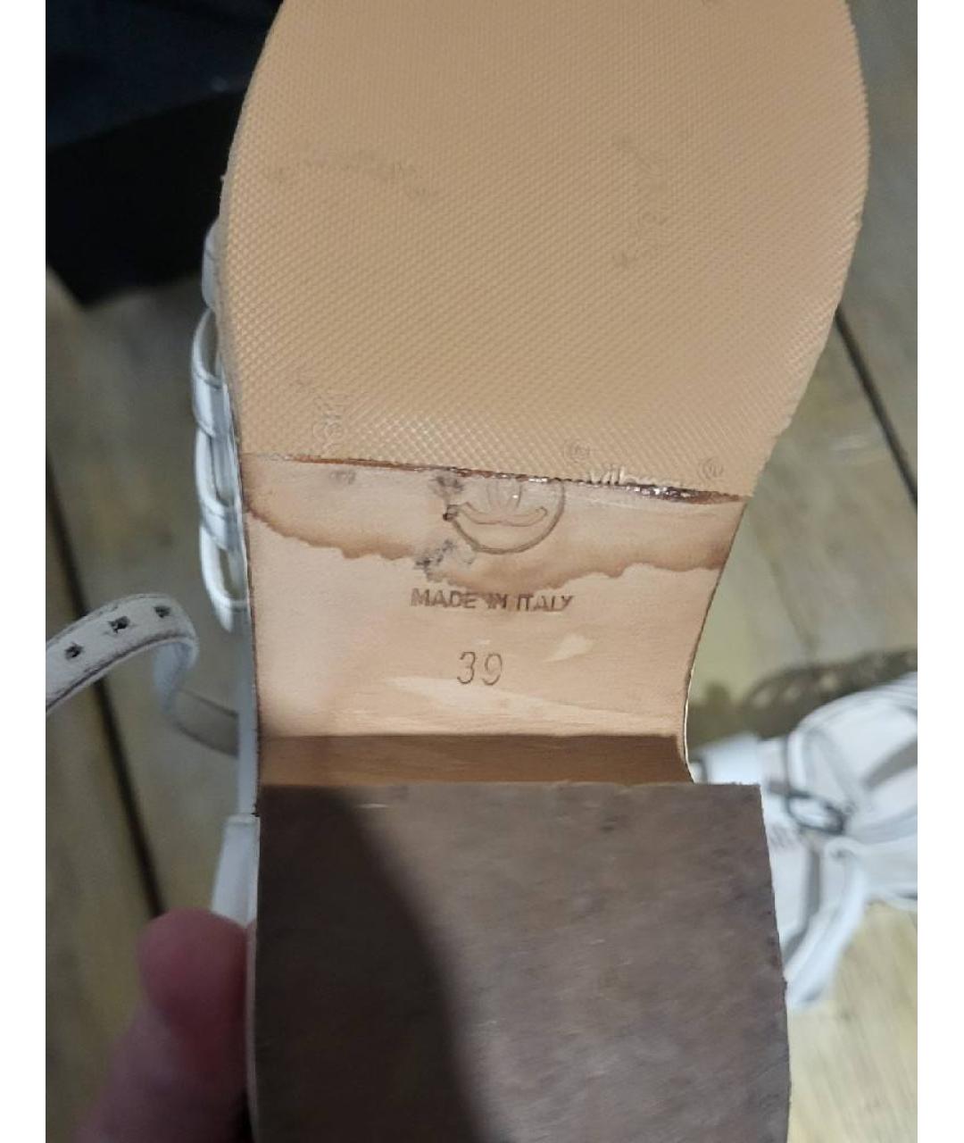 CHANEL Белые кожаные босоножки, фото 7