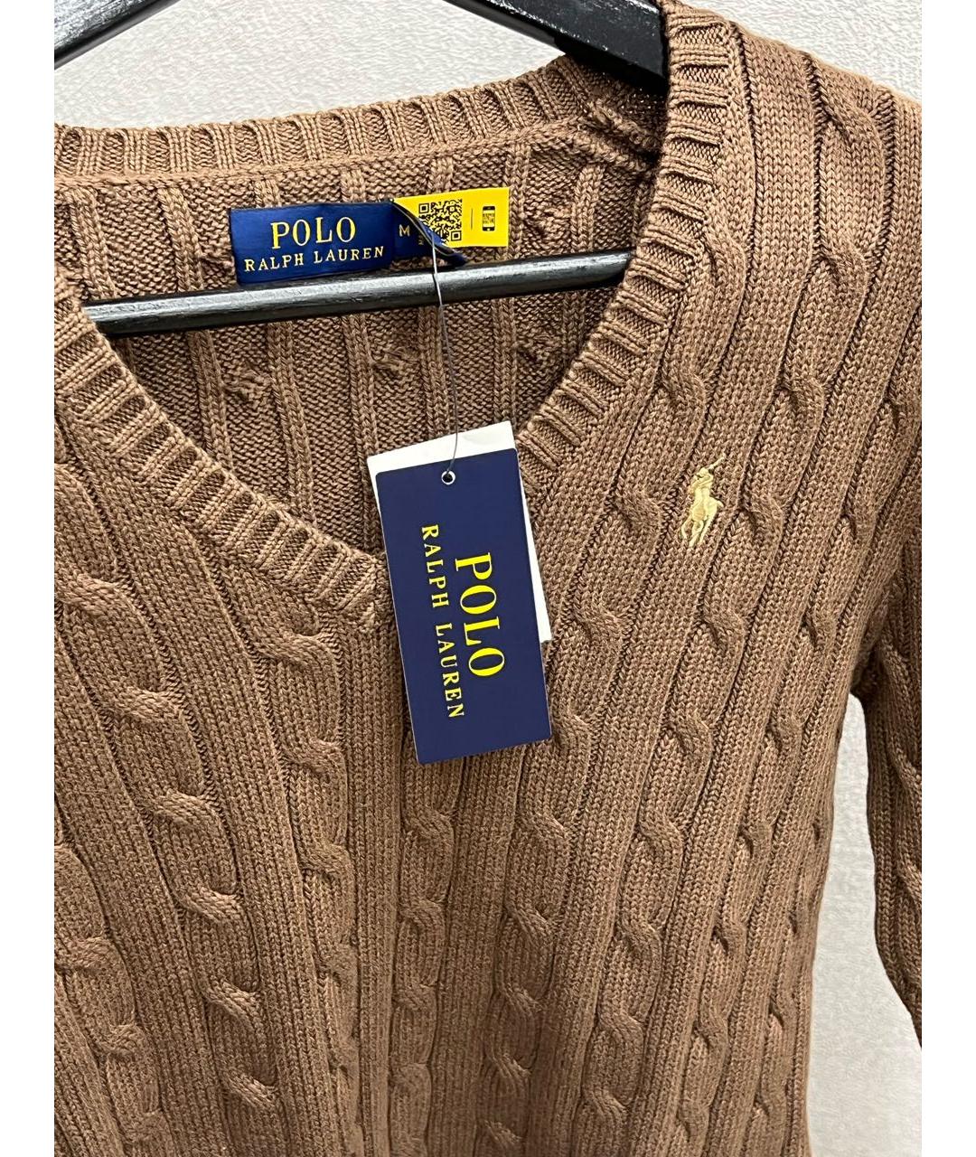 POLO RALPH LAUREN Коричневый хлопковый джемпер / свитер, фото 3