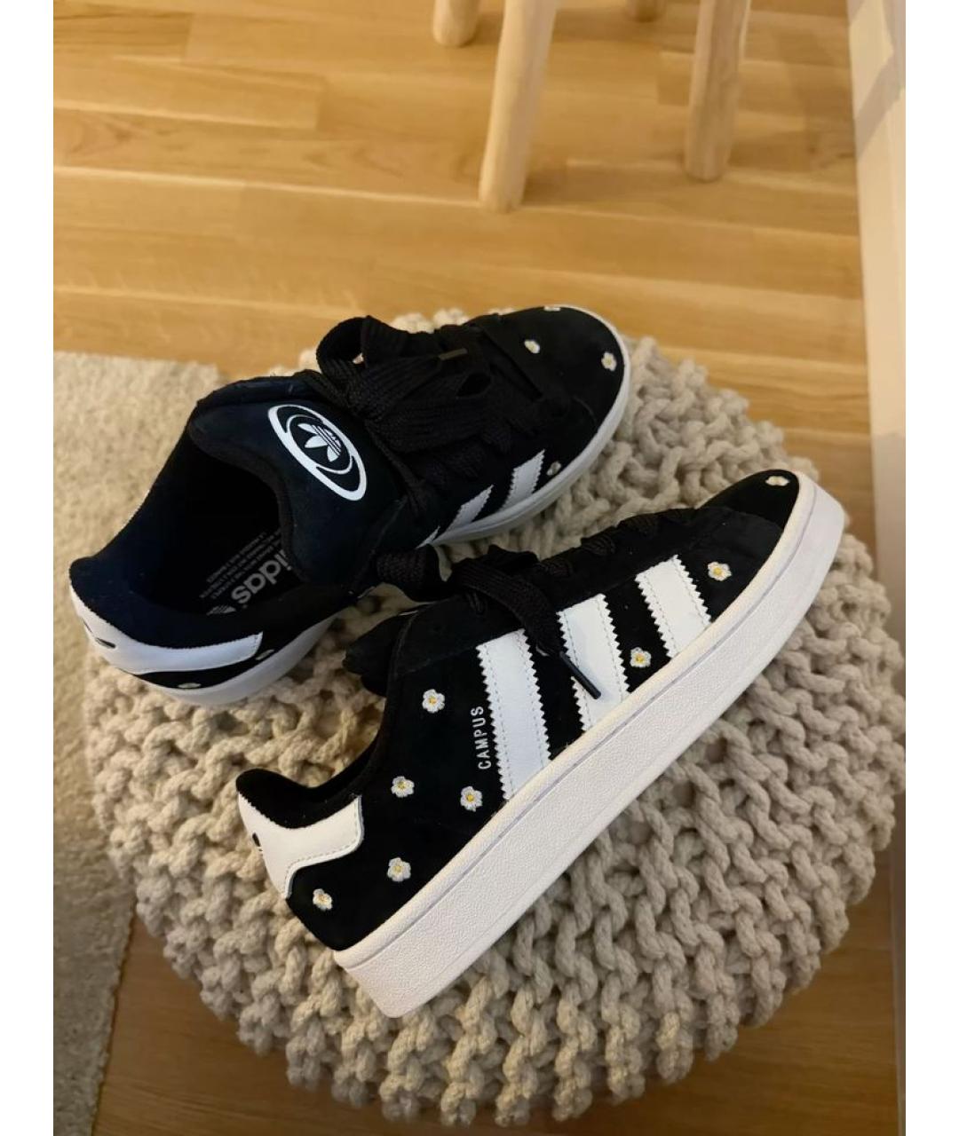 ADIDAS Черные замшевые кроссовки, фото 4