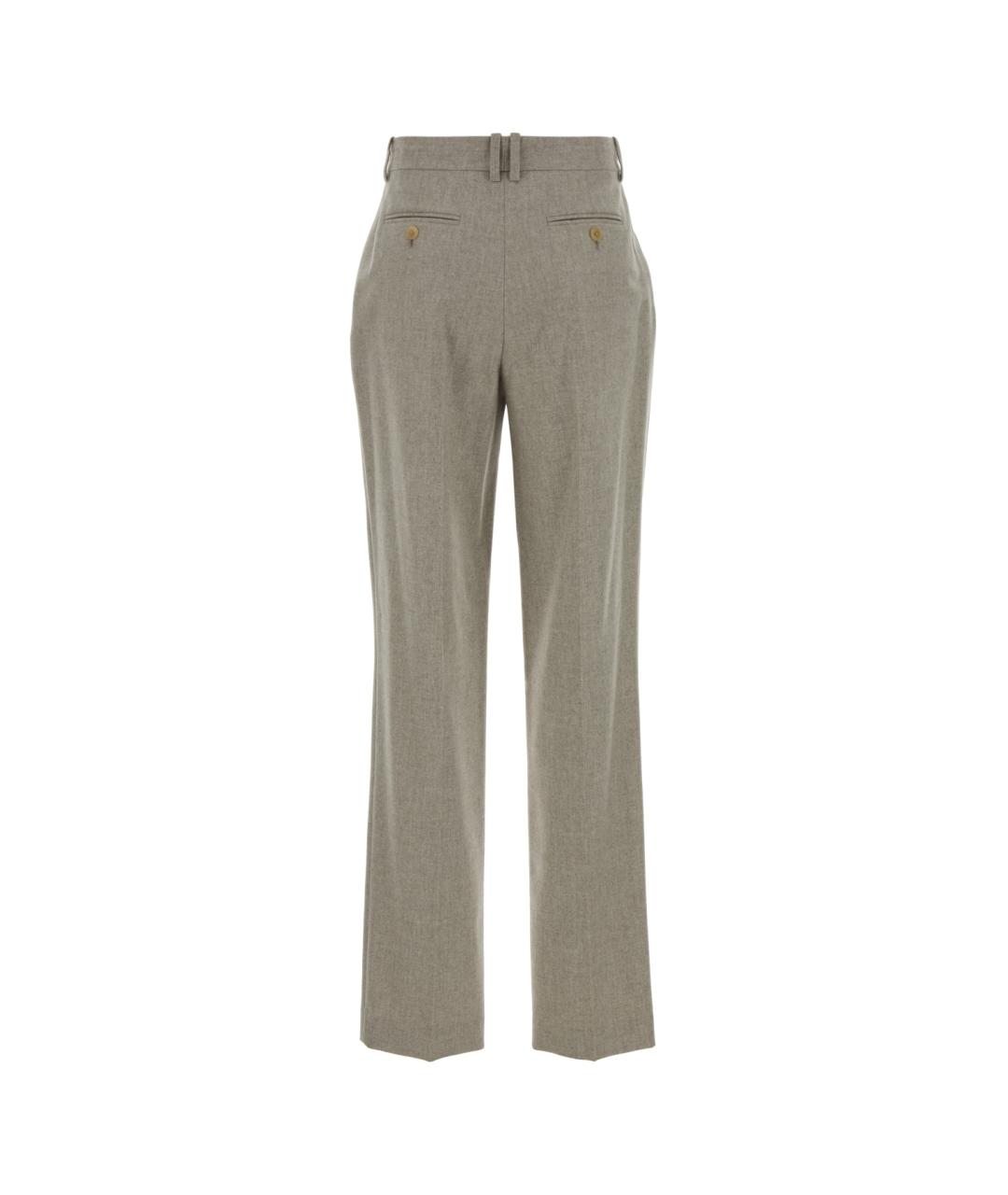 THE ROW Бежевые шерстяные прямые брюки, фото 2