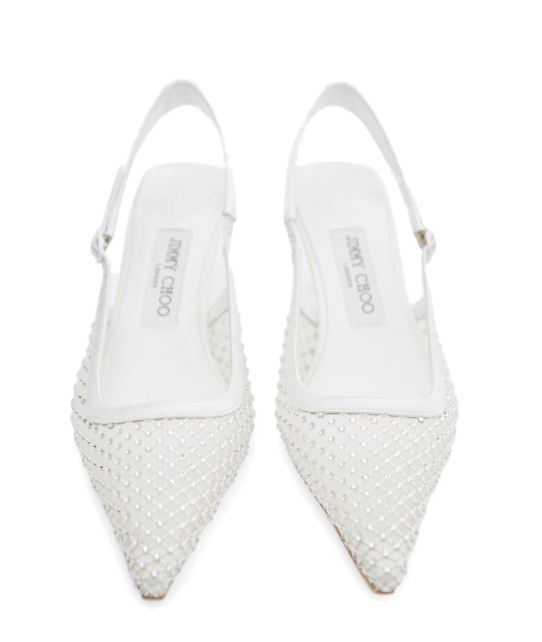 JIMMY CHOO Белые текстильные туфли, фото 4