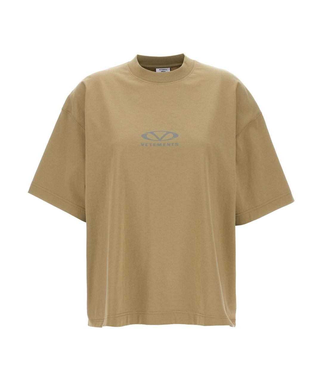 VETEMENTS Бежевая хлопковая футболка, фото 1