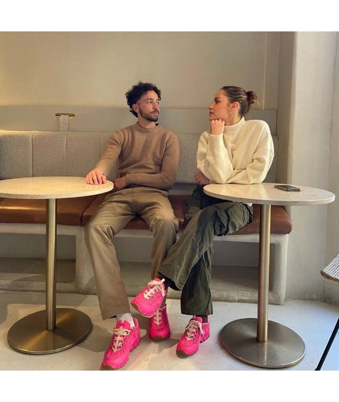 NIKE Розовые кожаные низкие кроссовки / кеды, фото 5