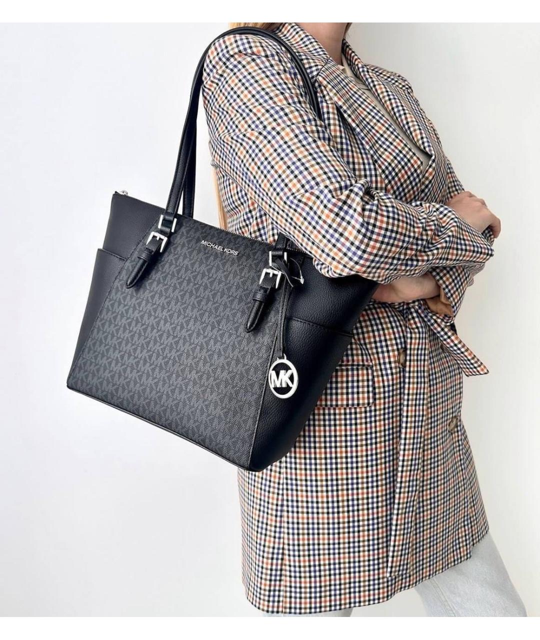MICHAEL KORS Черная кожаная сумка тоут, фото 5