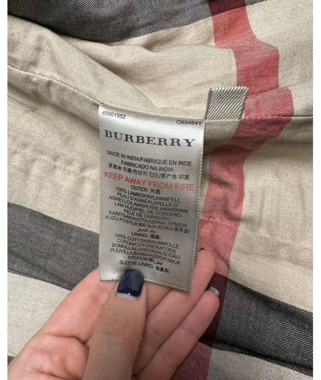 BURBERRY Черная кожаная куртка, фото 4