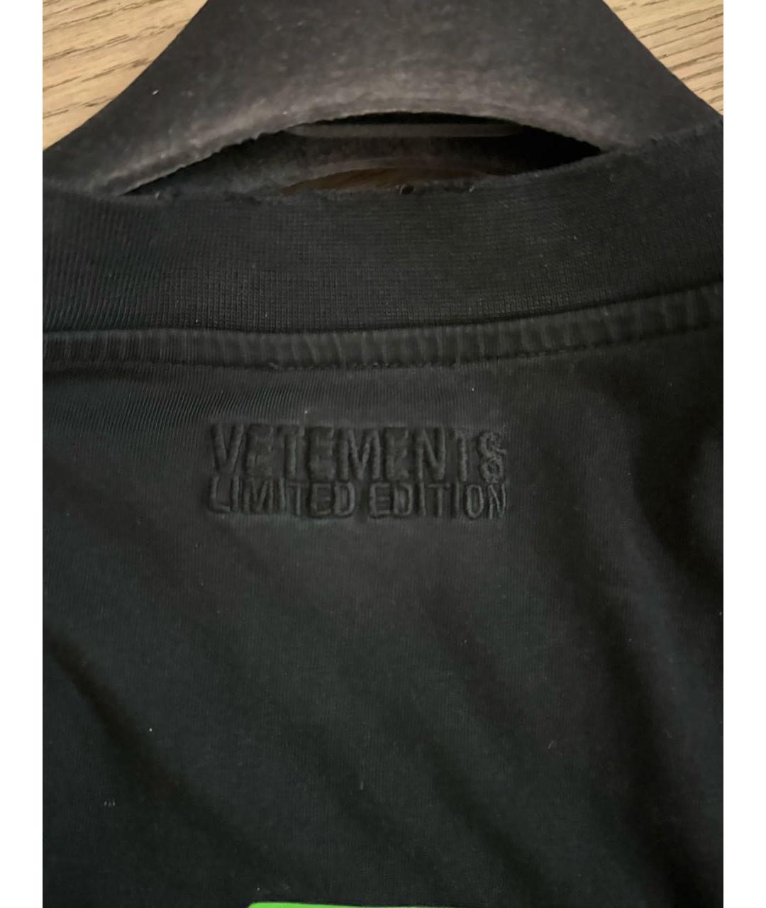 VETEMENTS Черная хлопковая футболка, фото 7