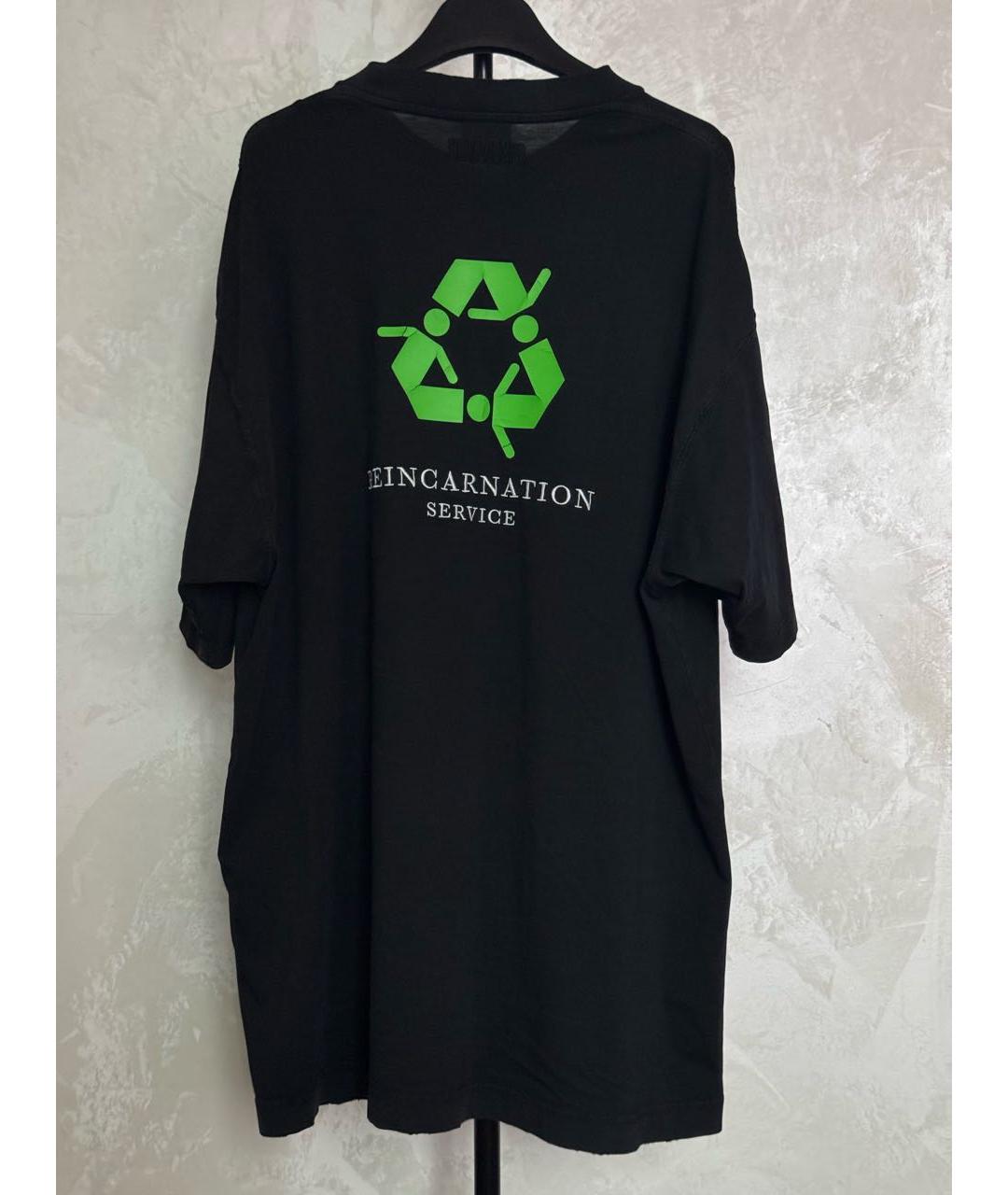 VETEMENTS Черная хлопковая футболка, фото 2