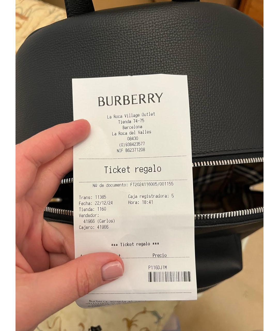 BURBERRY Черный кожаный рюкзак, фото 7