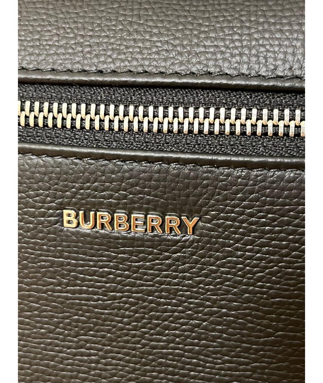 BURBERRY Черный кожаный рюкзак, фото 4