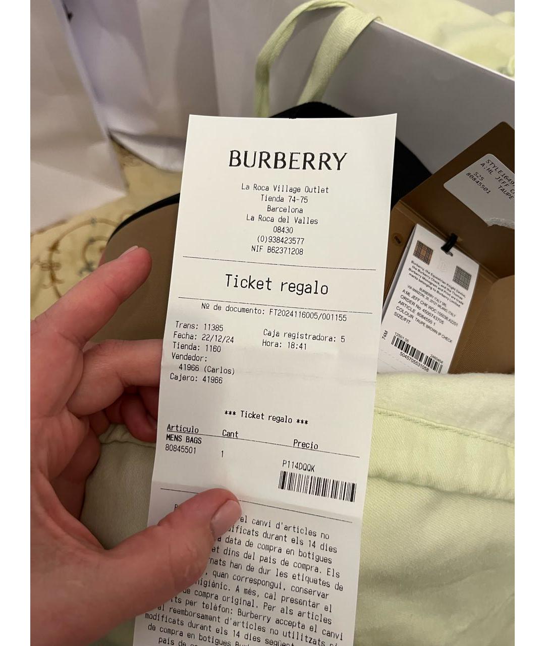 BURBERRY Бежевый тканевый рюкзак, фото 7