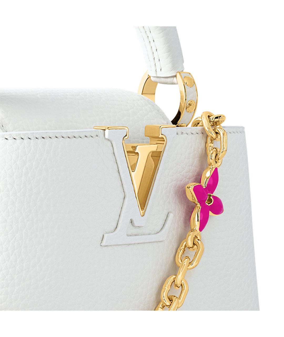 LOUIS VUITTON Белая кожаная сумка через плечо, фото 6