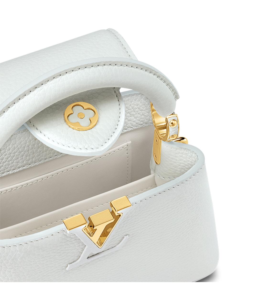 LOUIS VUITTON Белая кожаная сумка через плечо, фото 5