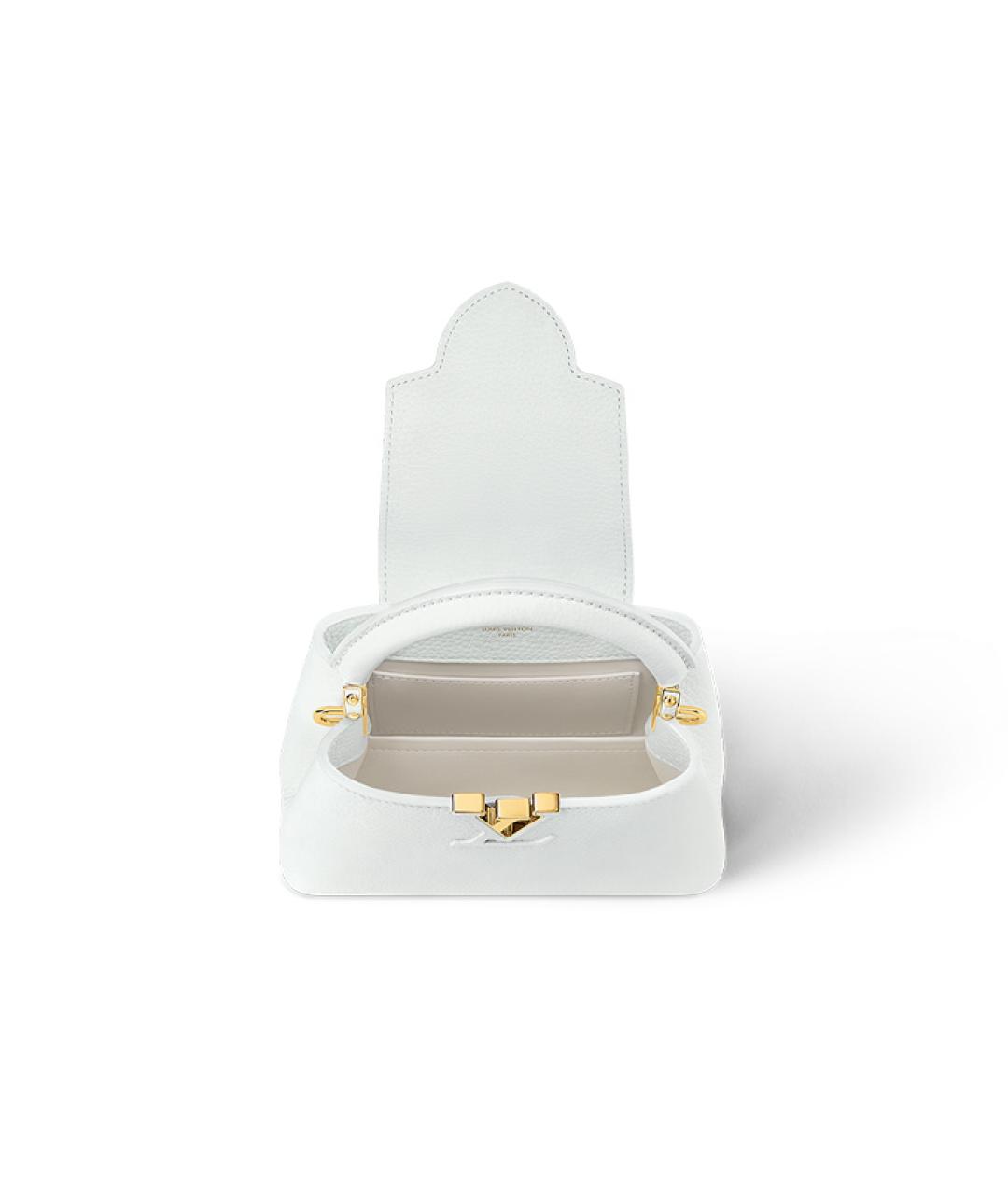 LOUIS VUITTON Белая кожаная сумка через плечо, фото 4
