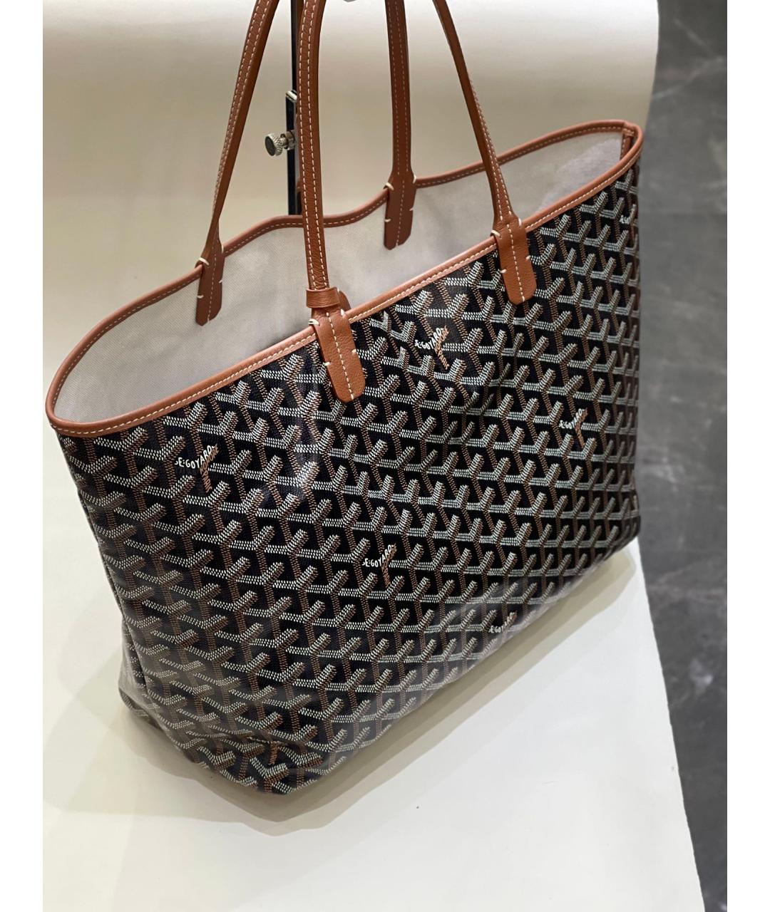 GOYARD Коричневая кожаная сумка тоут, фото 2