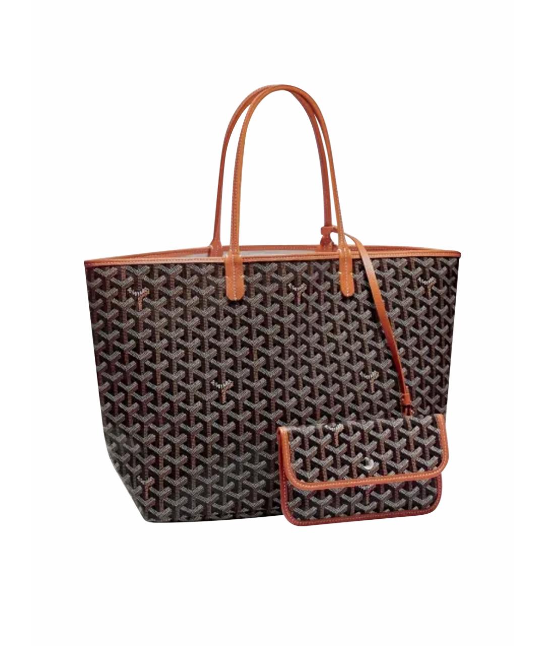 GOYARD Коричневая кожаная сумка тоут, фото 1