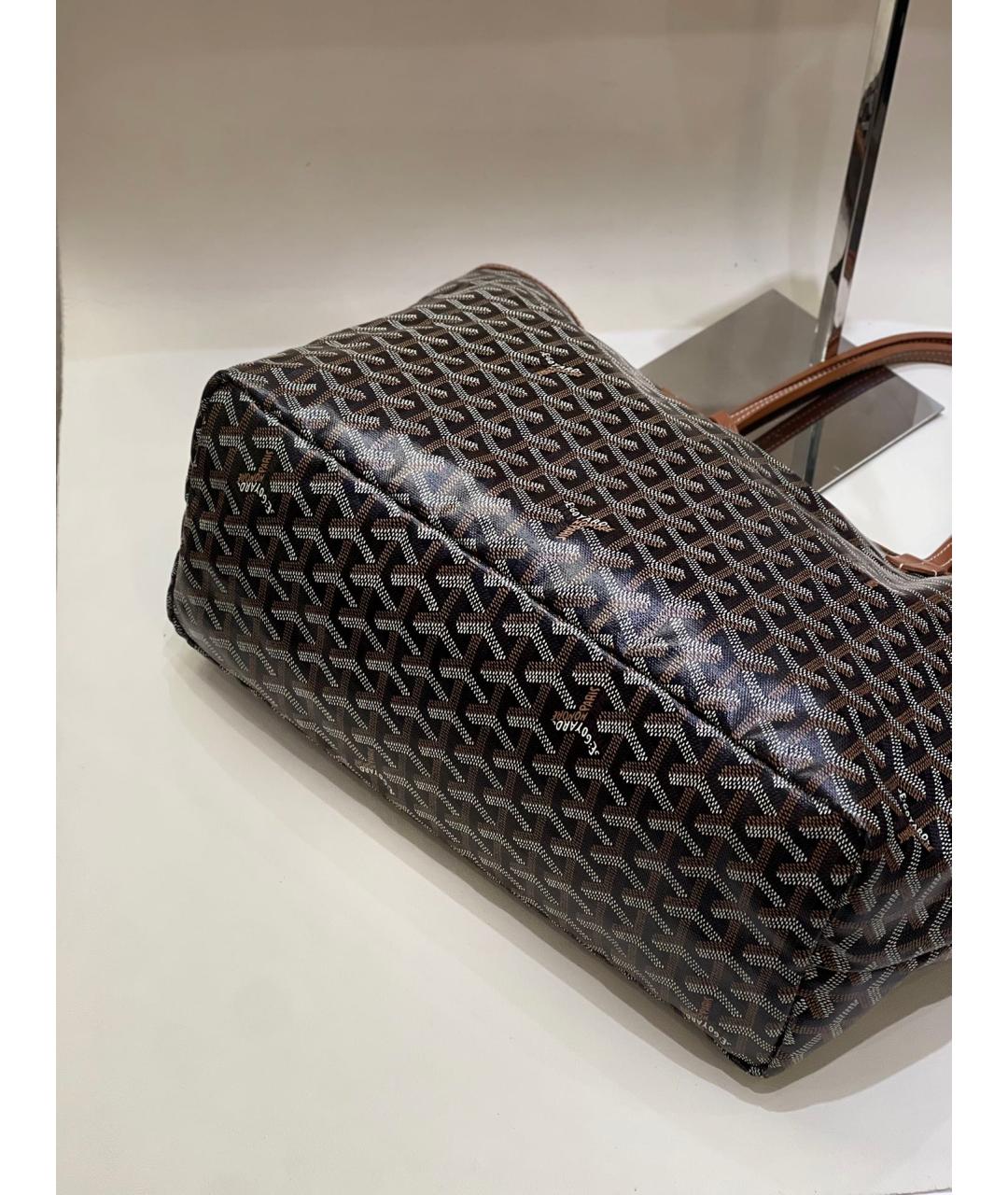 GOYARD Коричневая кожаная сумка тоут, фото 4