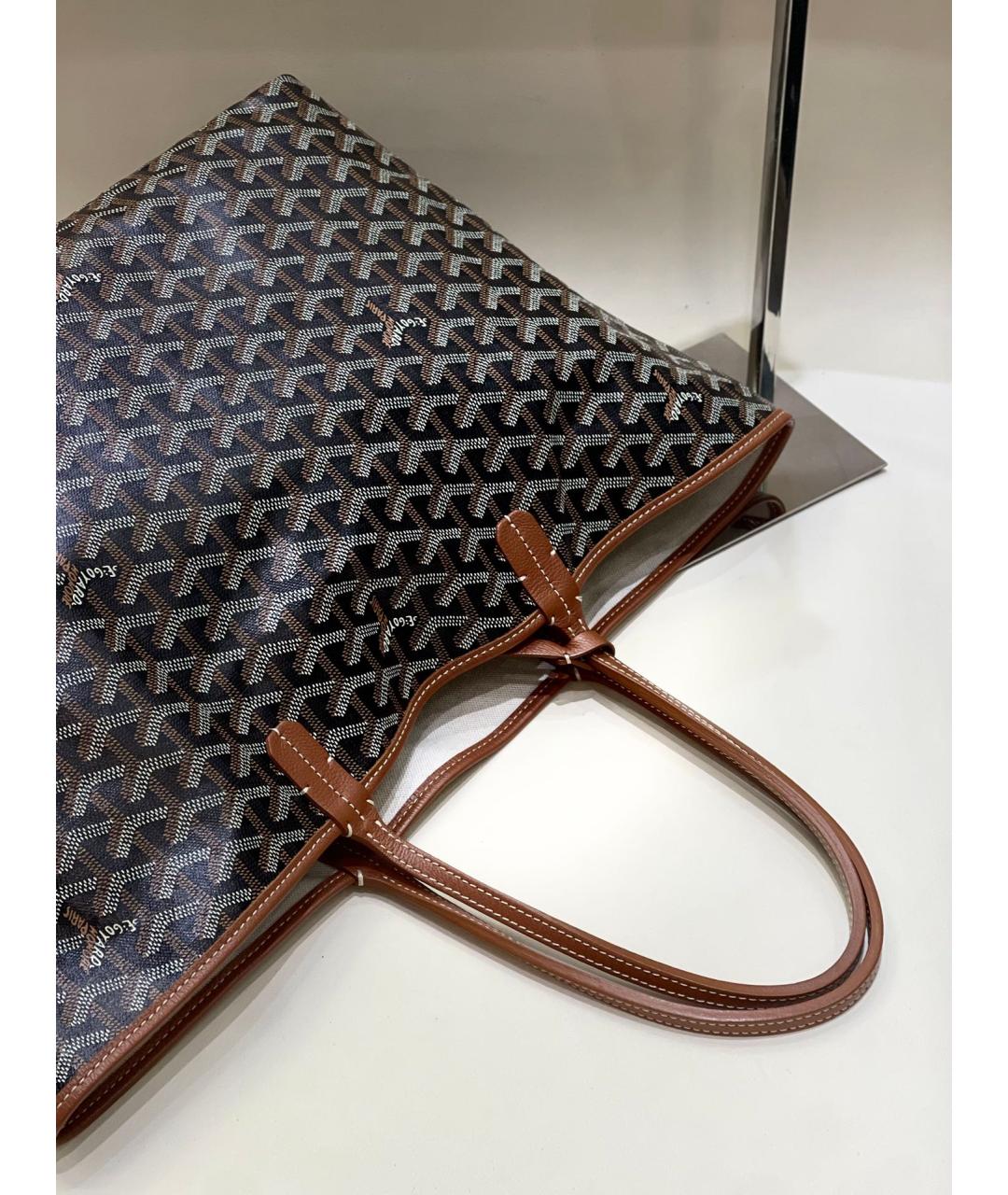 GOYARD Коричневая кожаная сумка тоут, фото 5