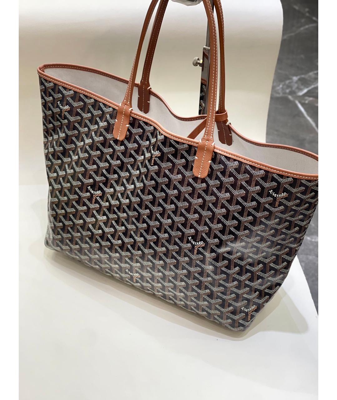 GOYARD Коричневая кожаная сумка тоут, фото 3