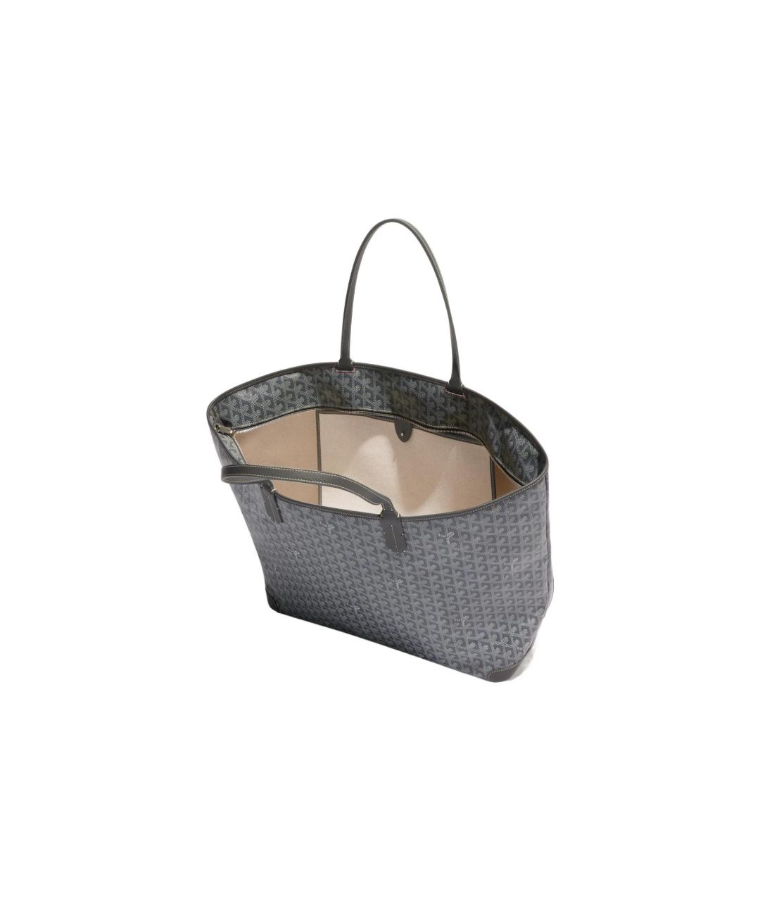GOYARD Серая сумка через плечо из канвы, фото 3