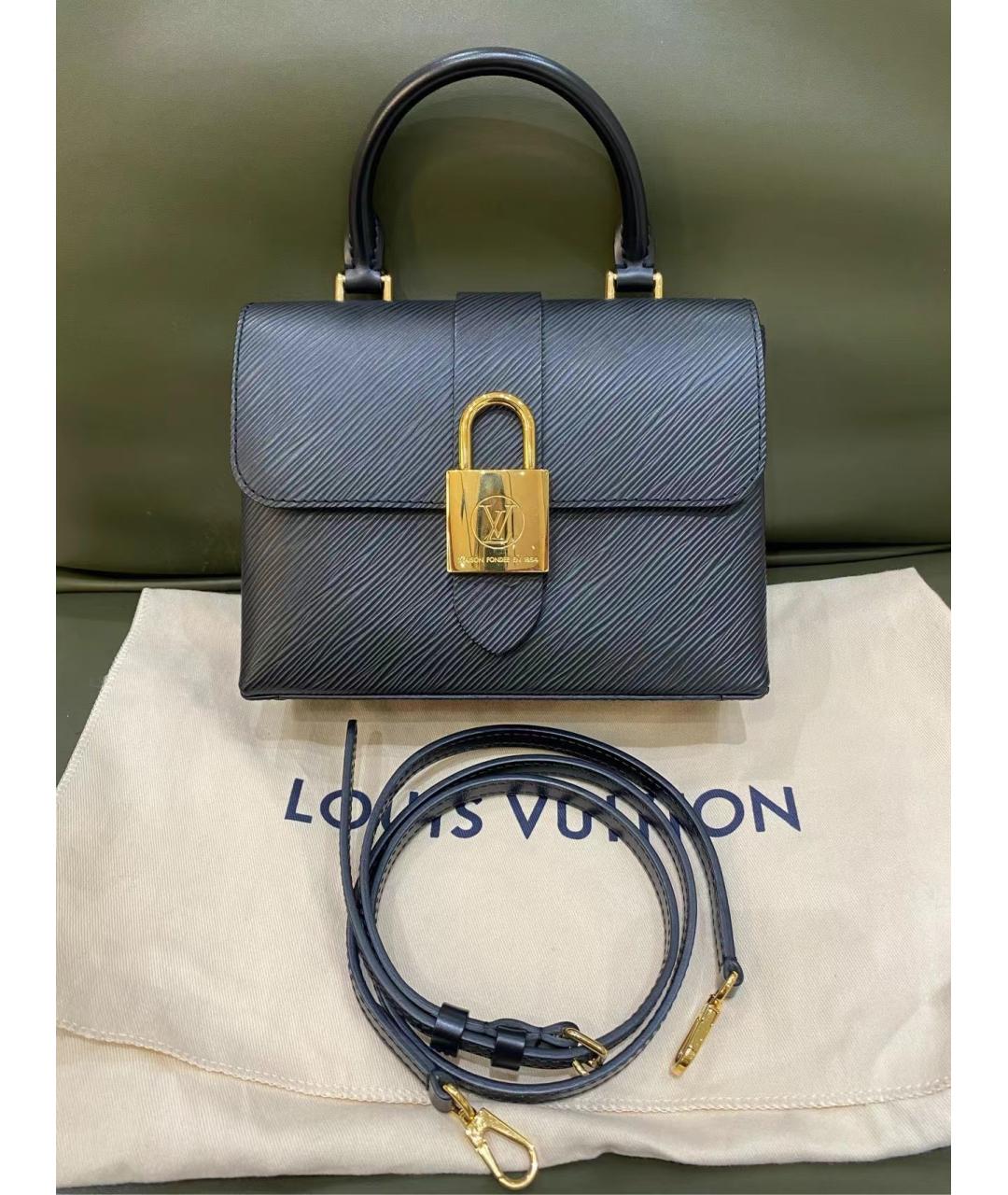 LOUIS VUITTON Черная кожаная сумка через плечо, фото 6