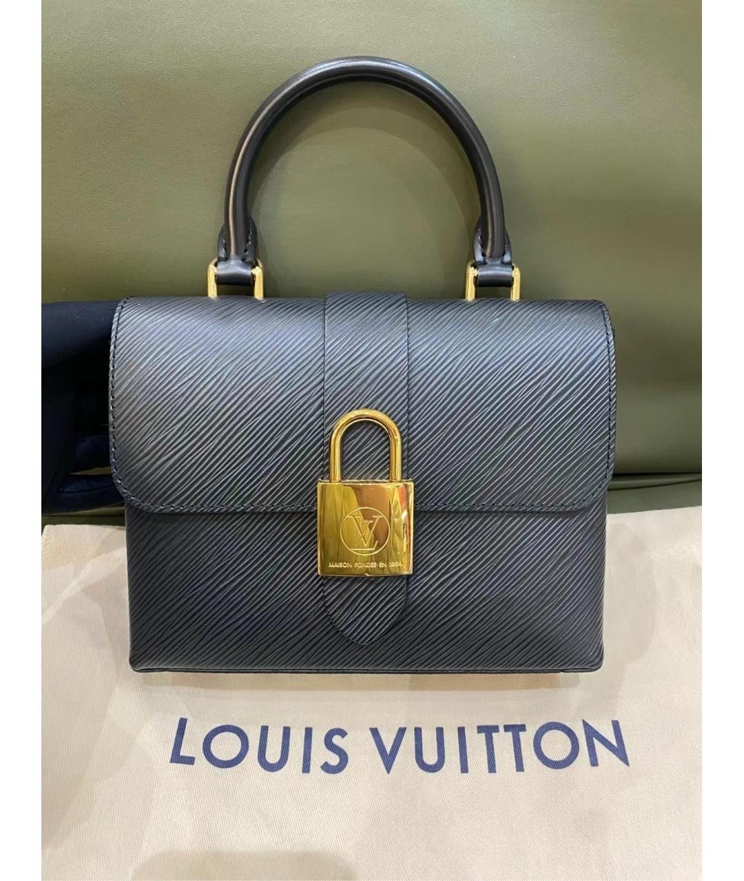 LOUIS VUITTON Черная кожаная сумка через плечо, фото 8