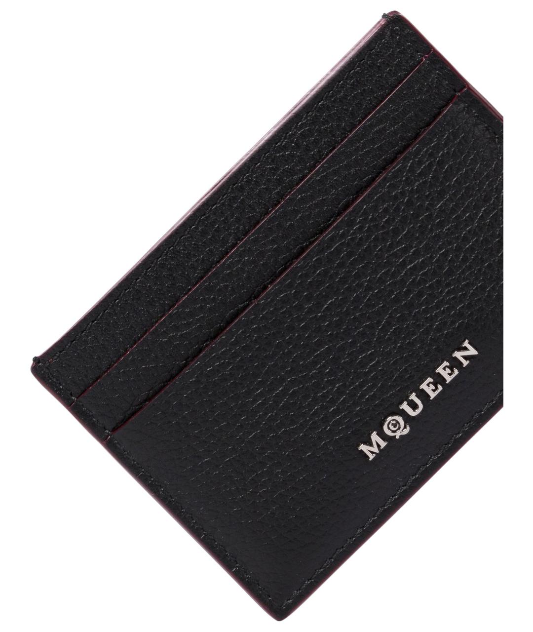 ALEXANDER MCQUEEN Черный кожаный кошелек, фото 4