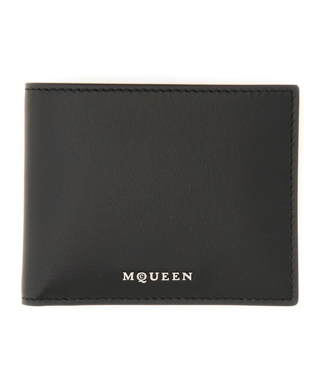 ALEXANDER MCQUEEN Черный кожаный кошелек, фото 1