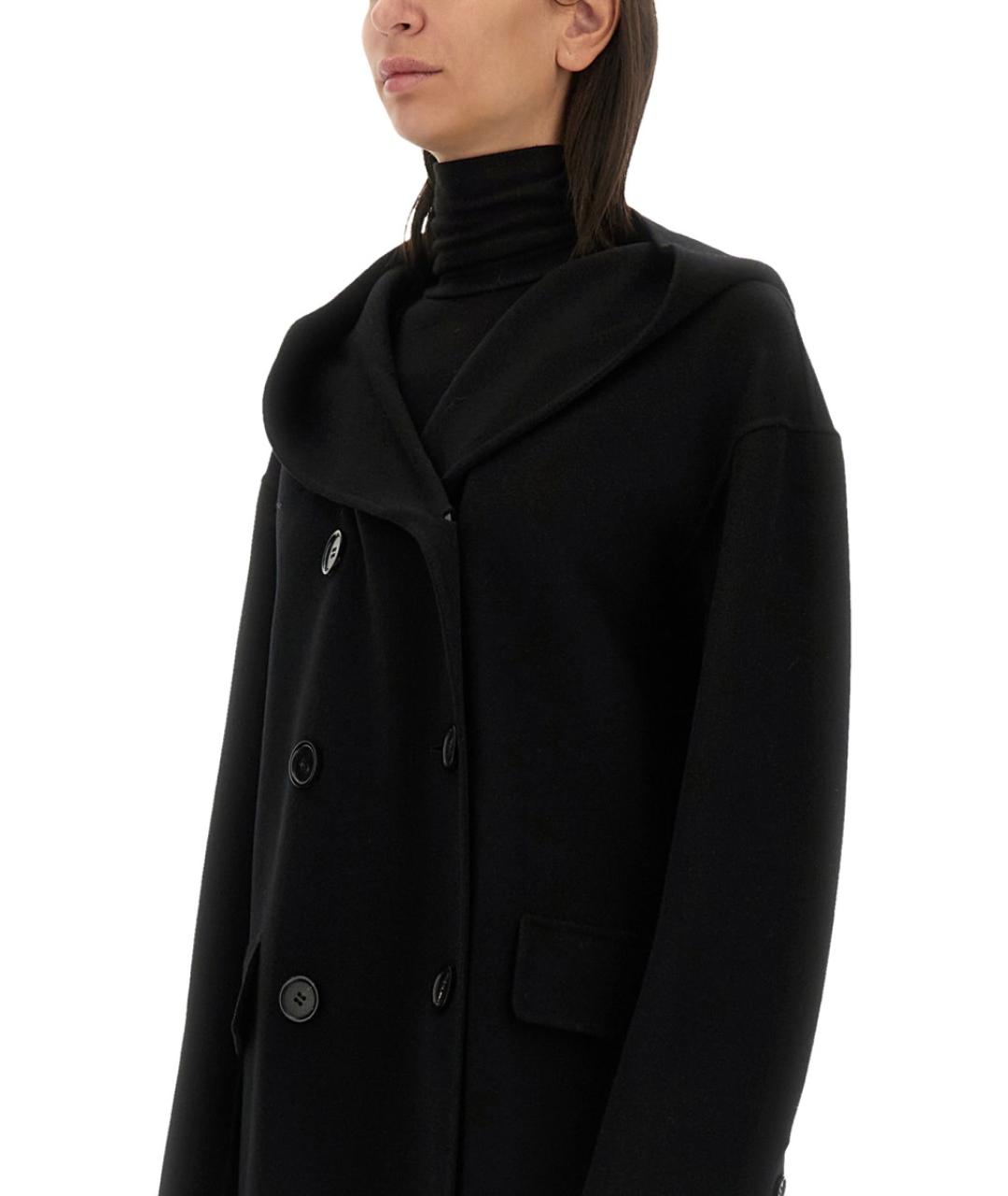 'S MAX MARA Черное шерстяное пальто, фото 4