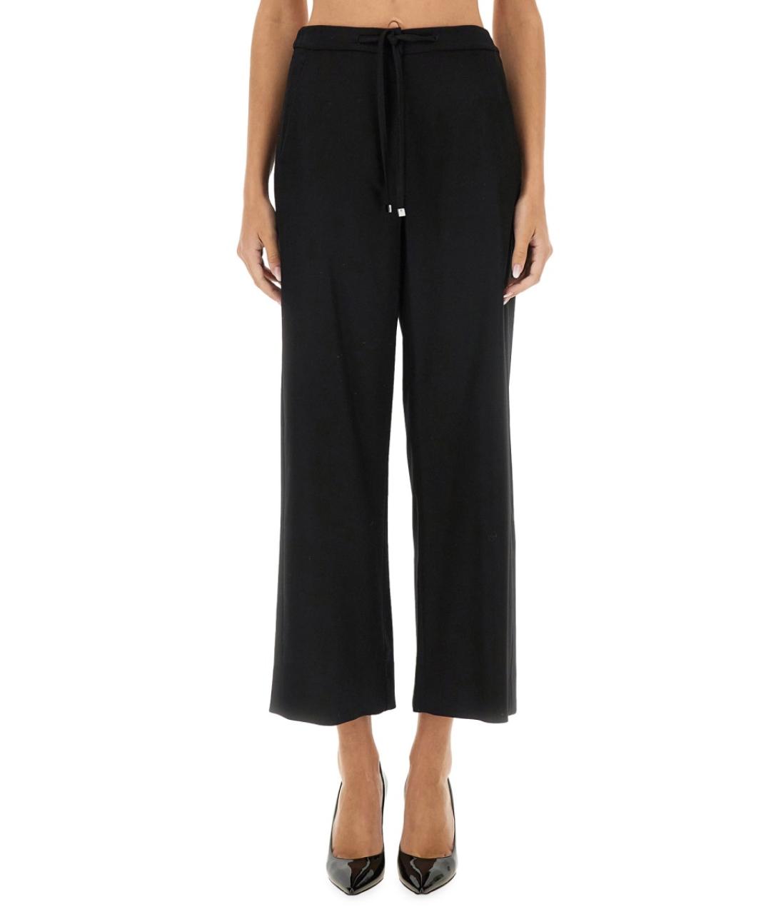 'S MAX MARA Черные шерстяные прямые брюки, фото 4
