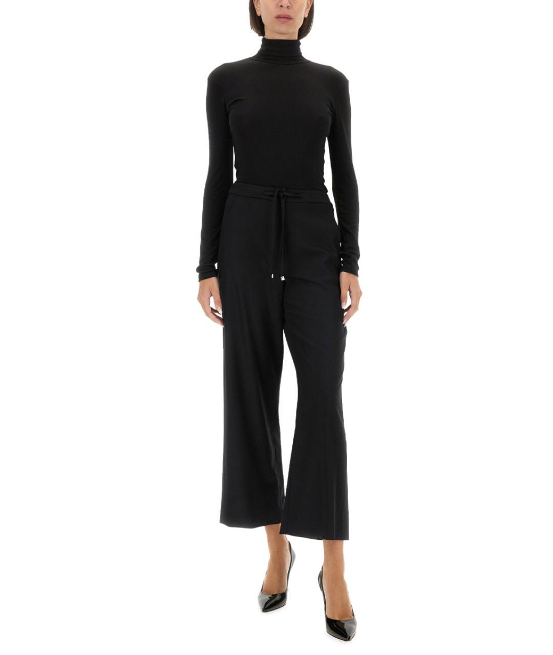 'S MAX MARA Черные шерстяные прямые брюки, фото 2
