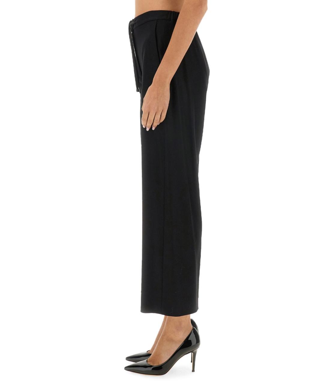'S MAX MARA Черные шерстяные прямые брюки, фото 3