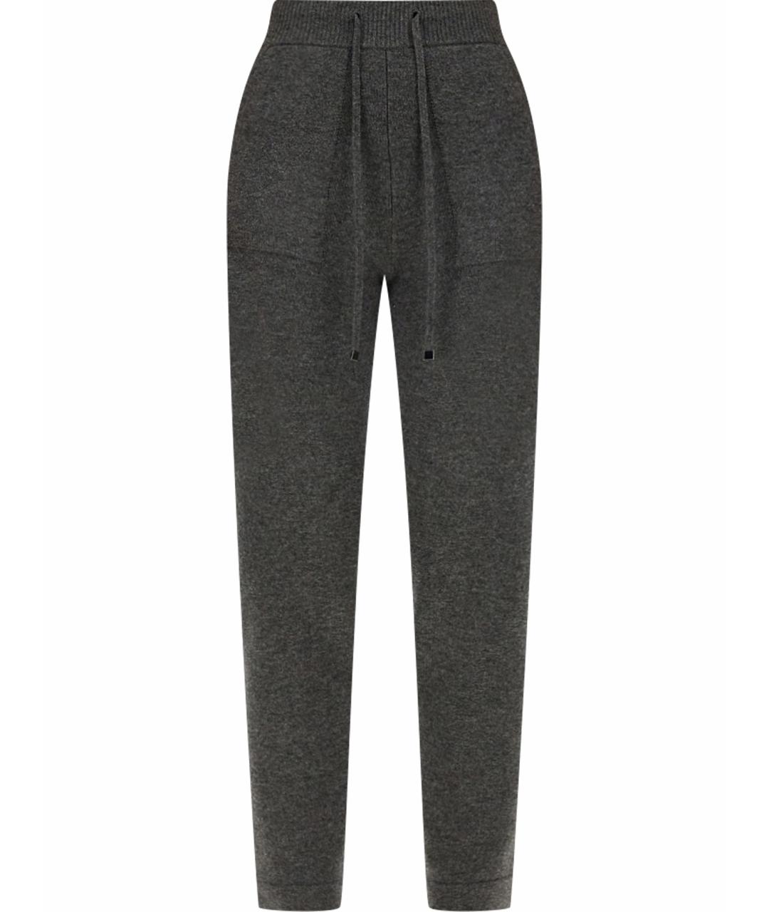 'S MAX MARA Серые шерстяные прямые брюки, фото 1