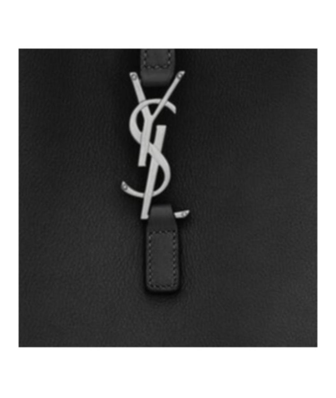 SAINT LAURENT Черная кожаная сумка через плечо, фото 5