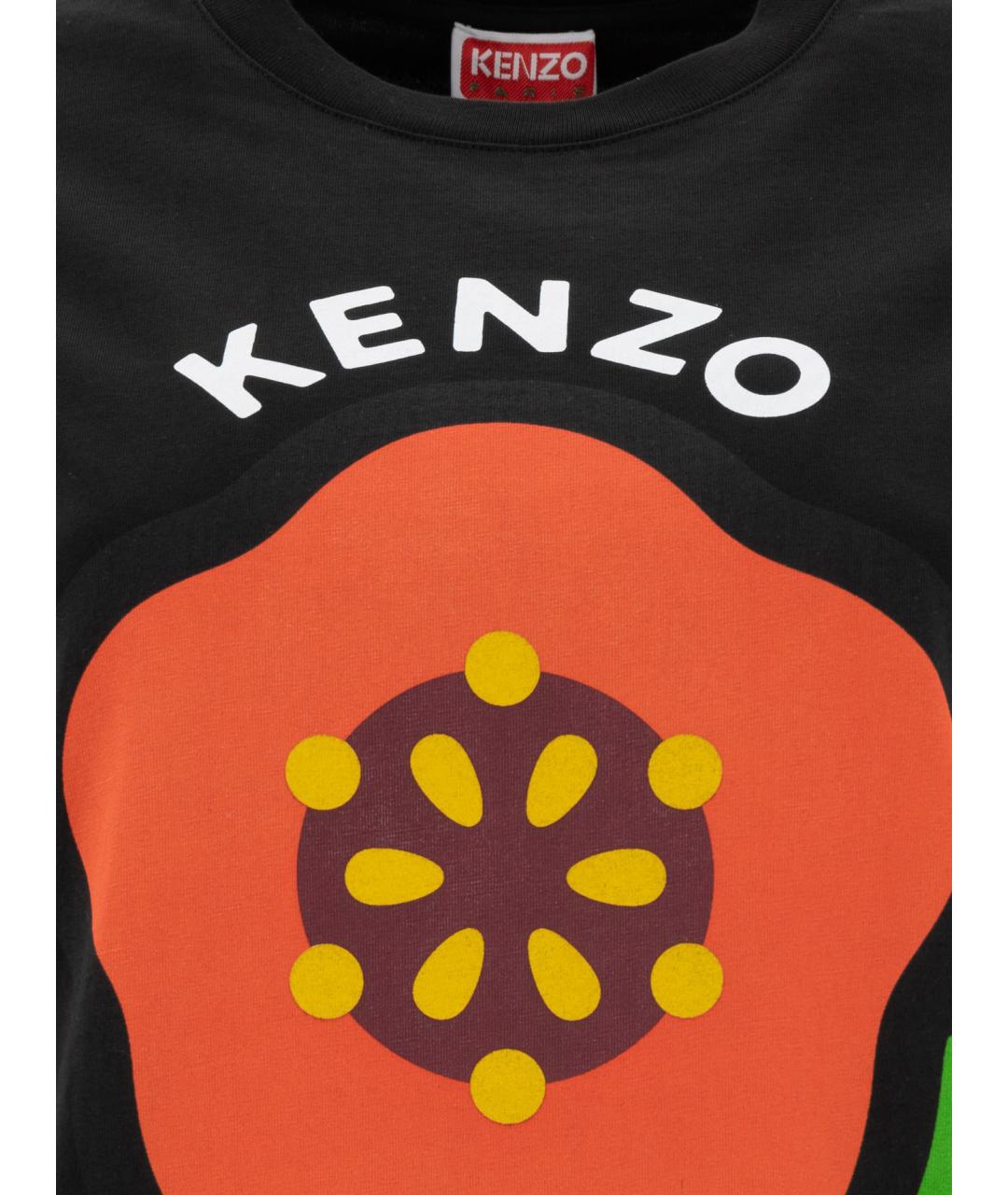 KENZO Черная хлопковая футболка, фото 3