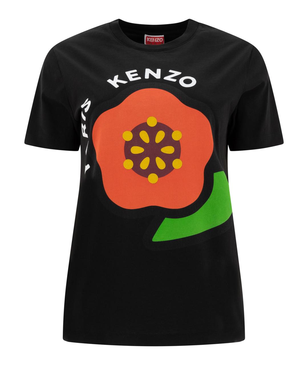 KENZO Черная хлопковая футболка, фото 1