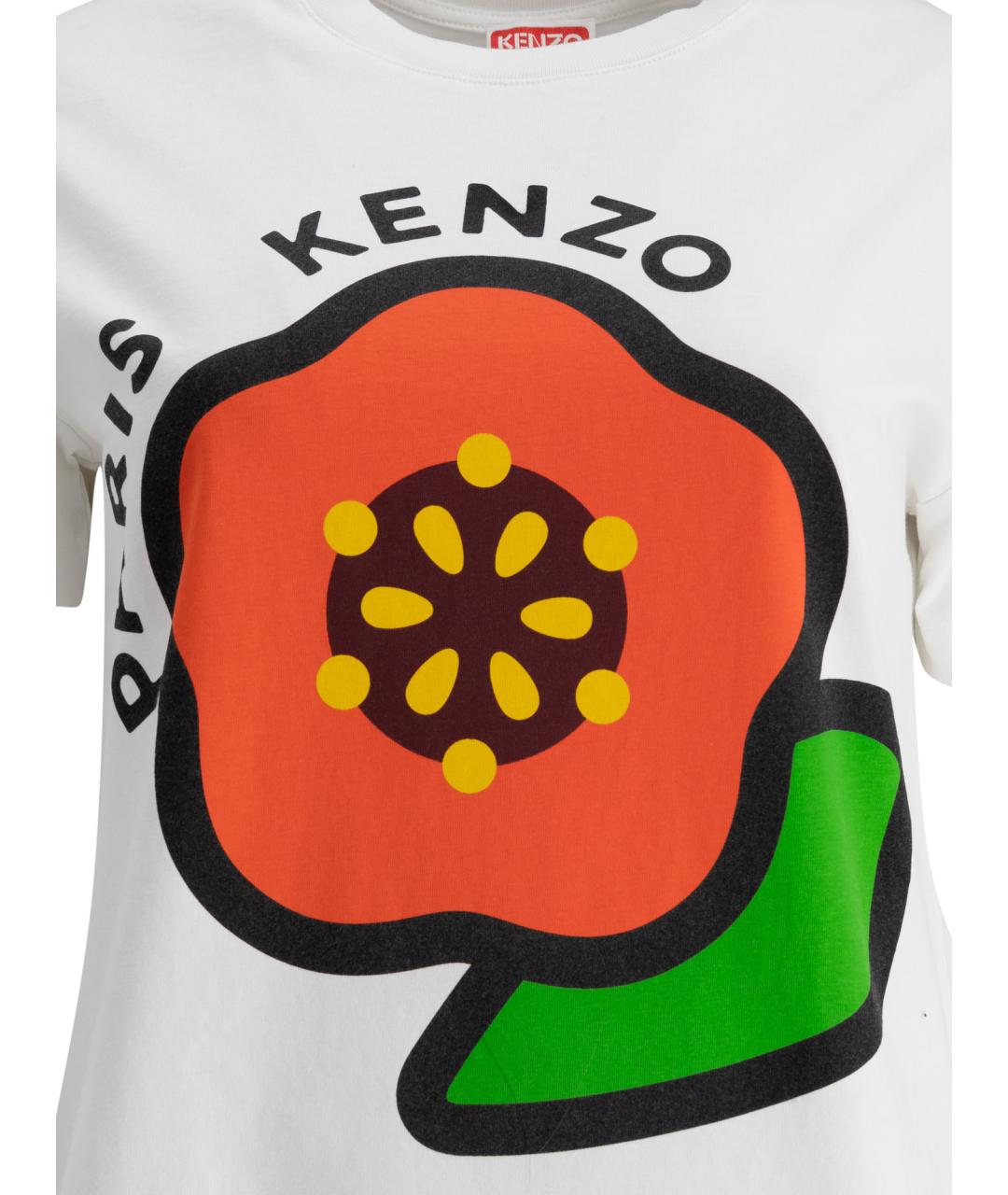 KENZO Белая хлопковая футболка, фото 3