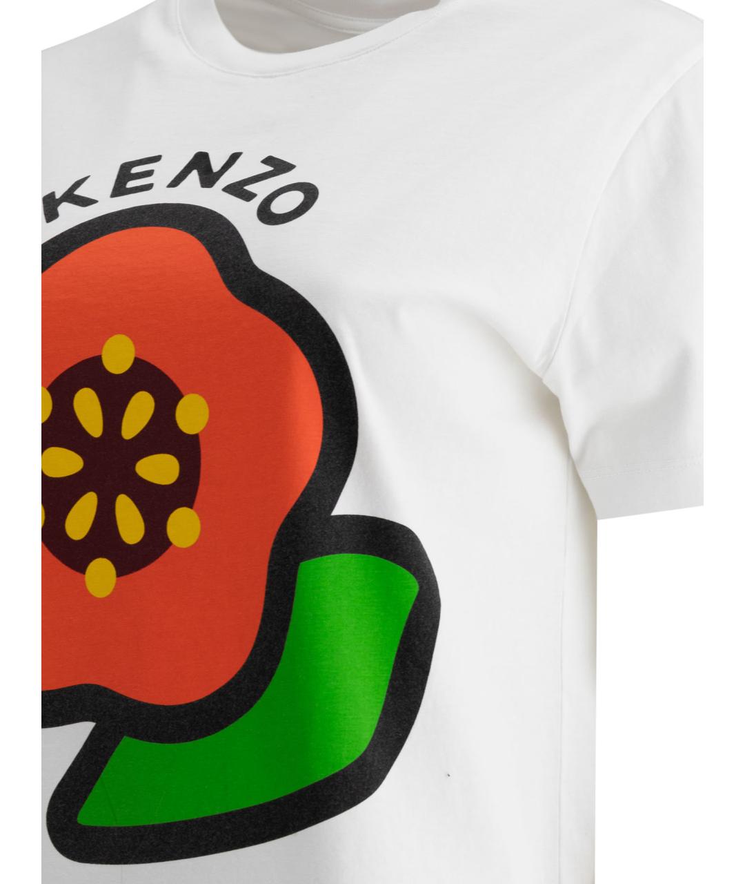 KENZO Белая хлопковая футболка, фото 4