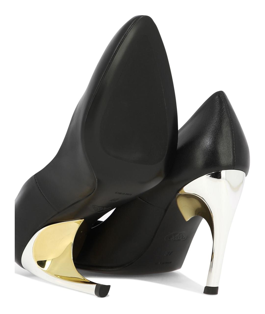 ALEXANDER MCQUEEN Черные кожаные туфли, фото 5