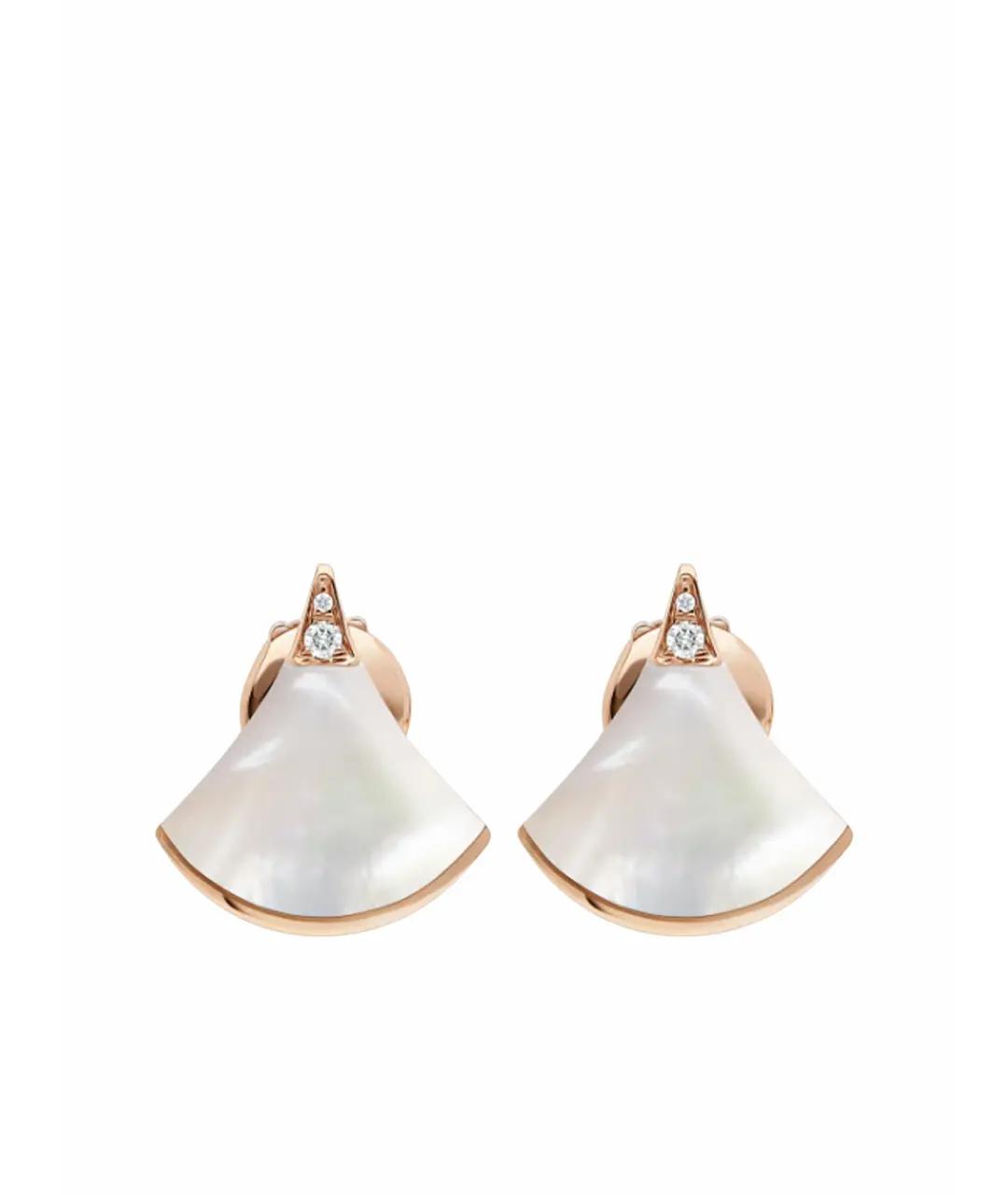 BVLGARI Белые серьги из розового золота, фото 1
