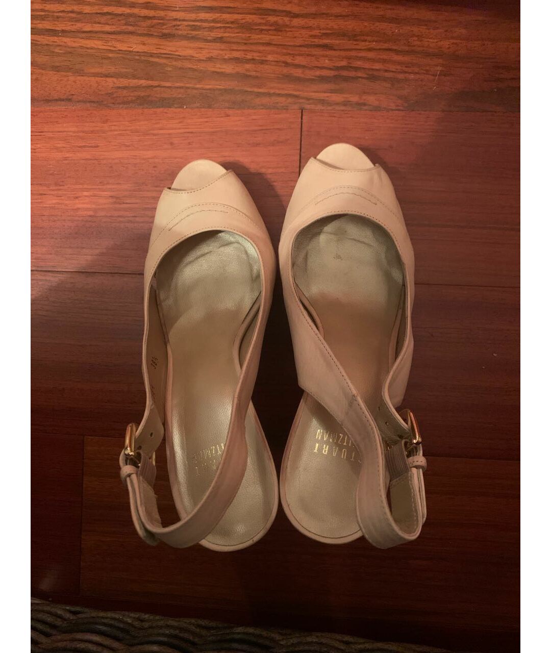 STUART WEITZMAN Бежевые кожаные босоножки, фото 3