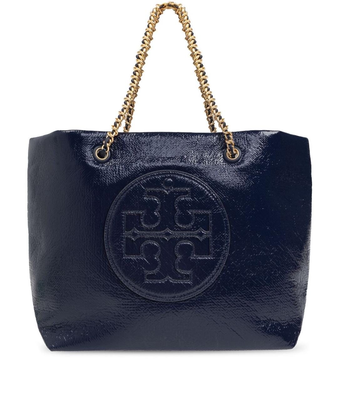 TORY BURCH Синяя синтетическая сумка тоут, фото 1