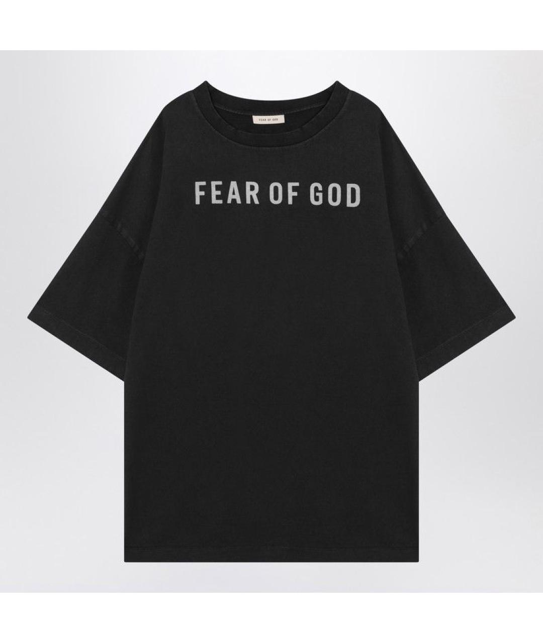 FEAR OF GOD Черная хлопковая футболка, фото 3