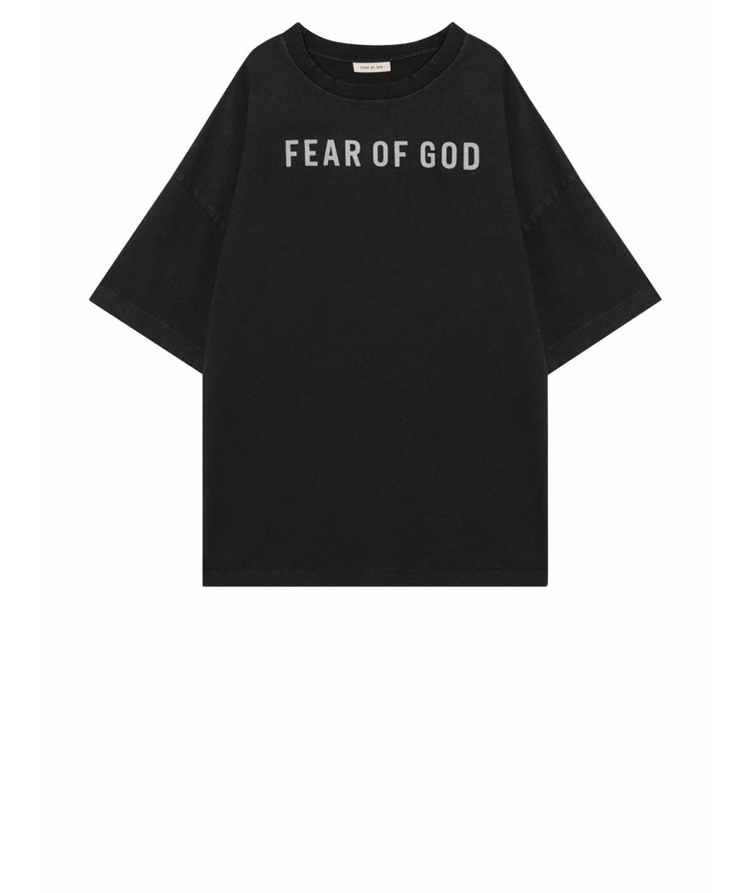 FEAR OF GOD Черная хлопковая футболка, фото 1