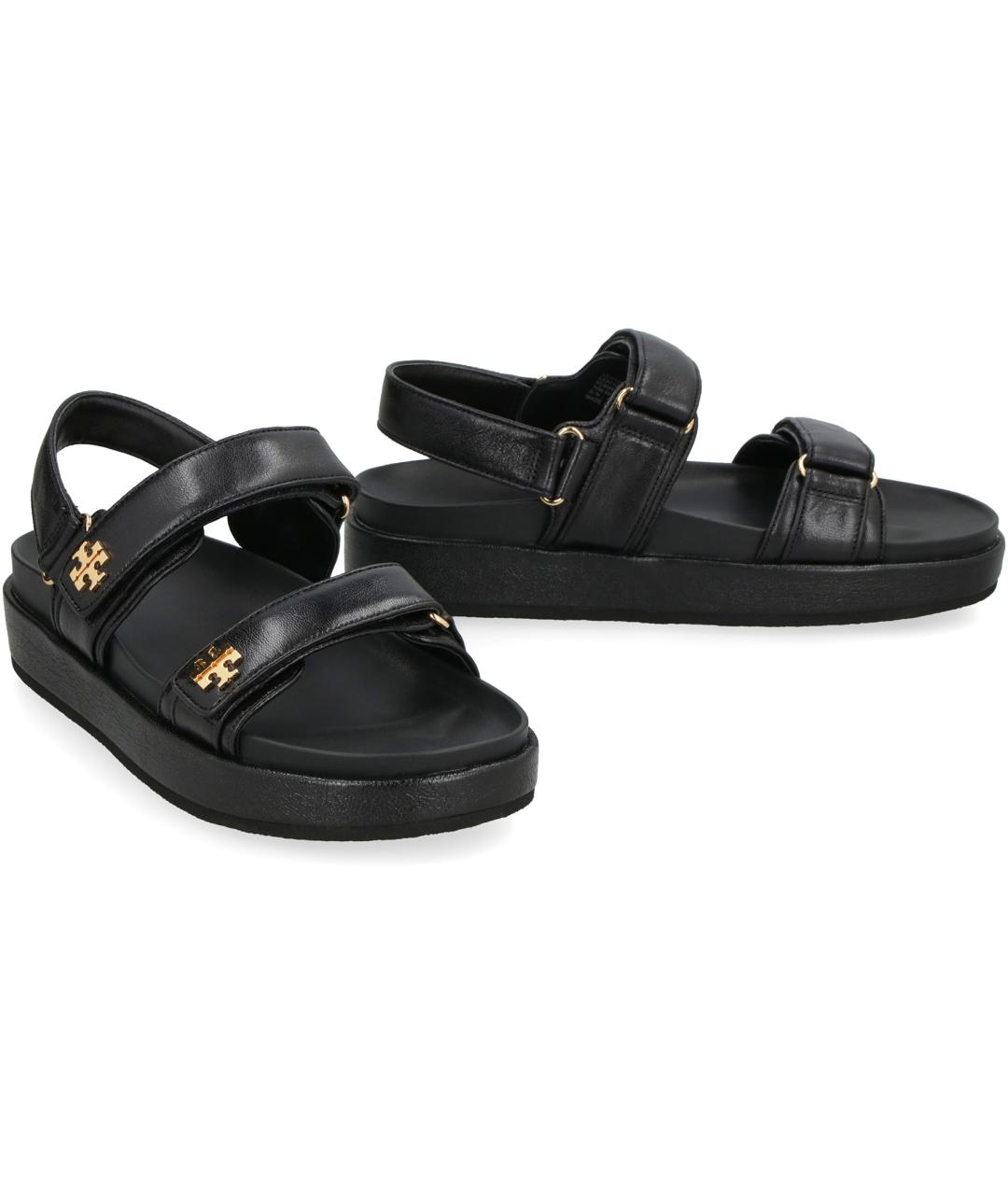 TORY BURCH Черные кожаные сандалии, фото 2