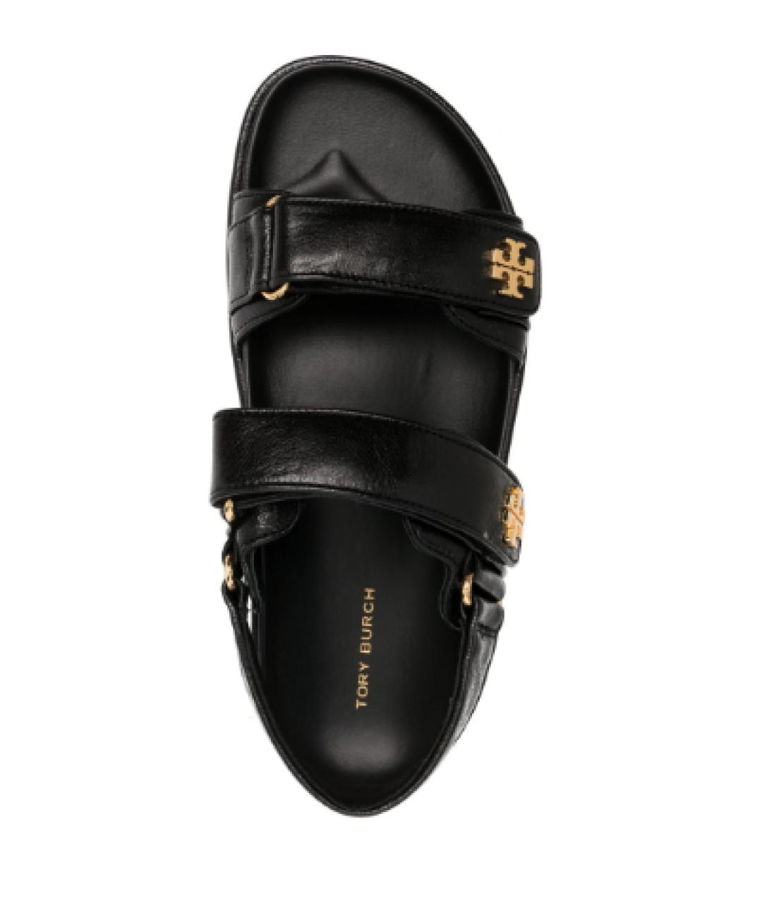 TORY BURCH Черные кожаные сандалии, фото 4