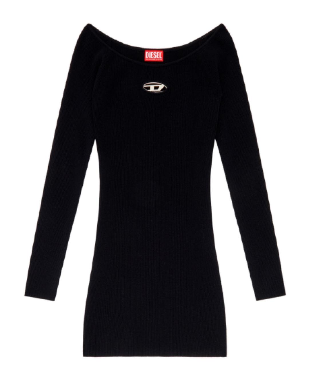 DIESEL Черное вискозное повседневное платье, фото 5