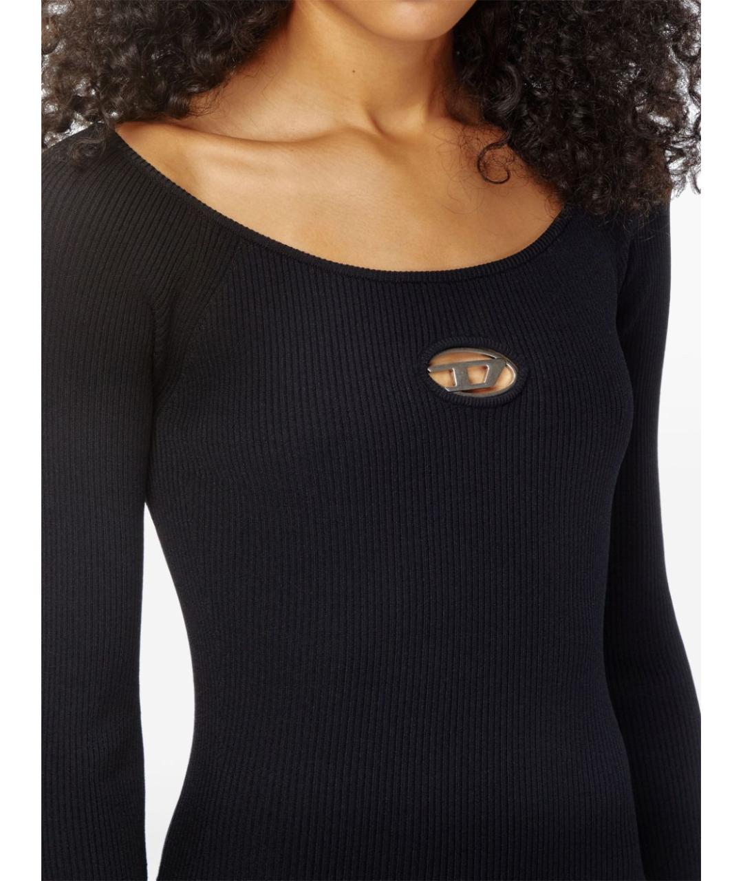 DIESEL Черное вискозное повседневное платье, фото 4