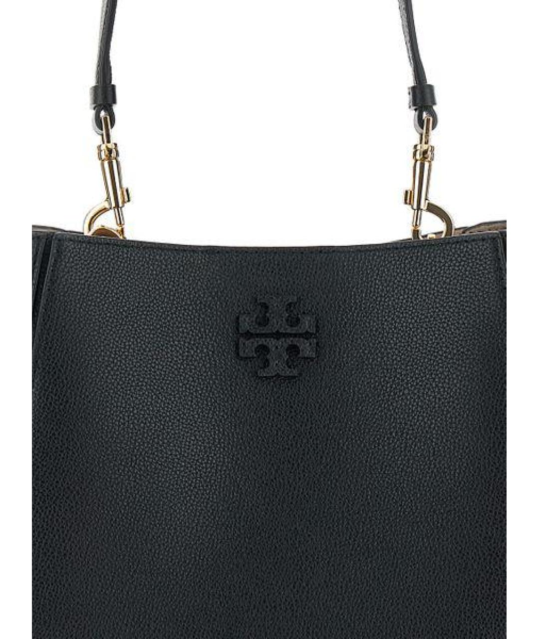 TORY BURCH Черная кожаная сумка тоут, фото 3